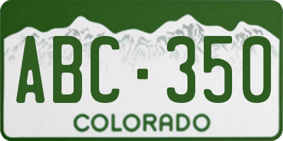 CO license plate ABC350