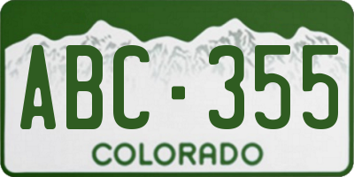 CO license plate ABC355