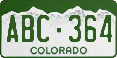 CO license plate ABC364