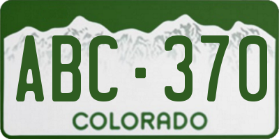 CO license plate ABC370