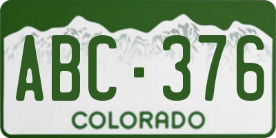CO license plate ABC376
