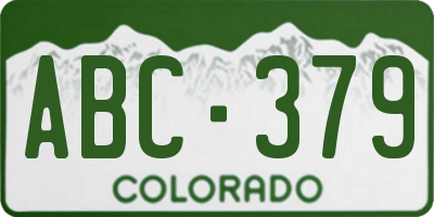 CO license plate ABC379