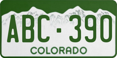 CO license plate ABC390