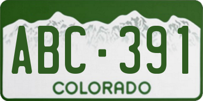 CO license plate ABC391