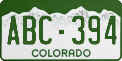CO license plate ABC394