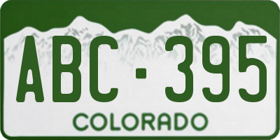 CO license plate ABC395