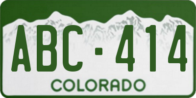 CO license plate ABC414