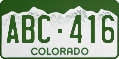 CO license plate ABC416