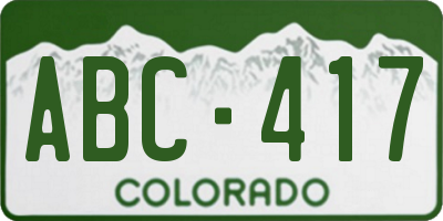 CO license plate ABC417