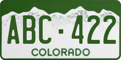 CO license plate ABC422
