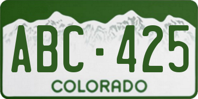 CO license plate ABC425