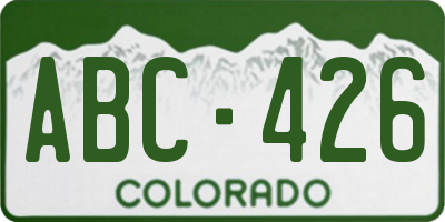 CO license plate ABC426