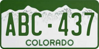 CO license plate ABC437