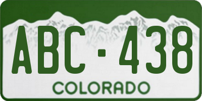 CO license plate ABC438