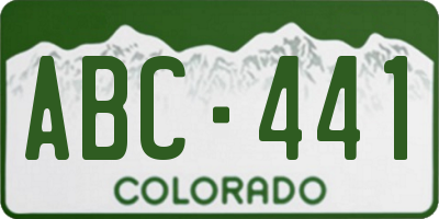 CO license plate ABC441