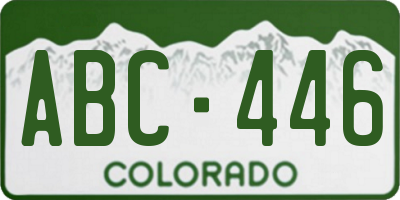 CO license plate ABC446