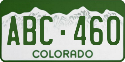 CO license plate ABC460
