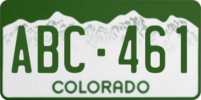 CO license plate ABC461