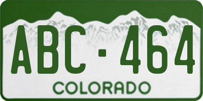CO license plate ABC464