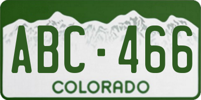 CO license plate ABC466