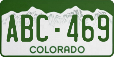 CO license plate ABC469