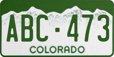 CO license plate ABC473