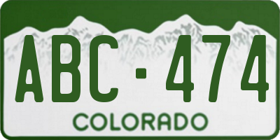 CO license plate ABC474