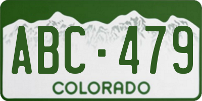 CO license plate ABC479