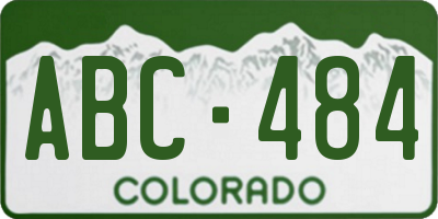 CO license plate ABC484