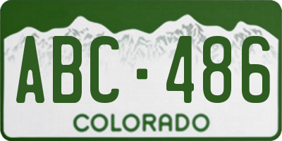 CO license plate ABC486