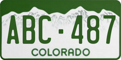 CO license plate ABC487