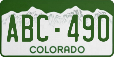 CO license plate ABC490