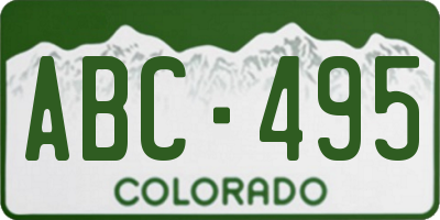 CO license plate ABC495