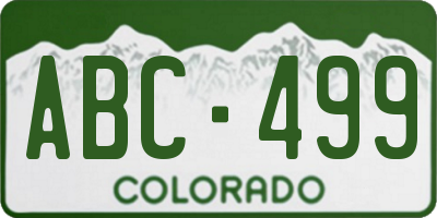 CO license plate ABC499