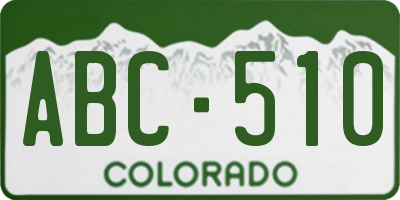 CO license plate ABC510