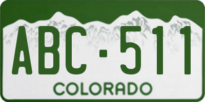 CO license plate ABC511
