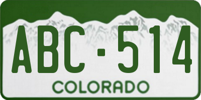 CO license plate ABC514