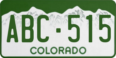 CO license plate ABC515