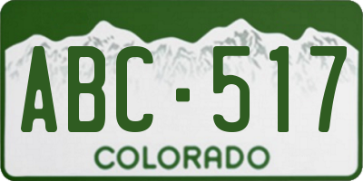 CO license plate ABC517