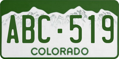 CO license plate ABC519