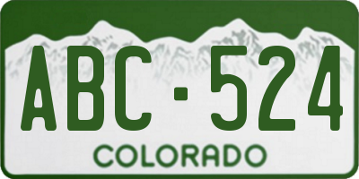 CO license plate ABC524
