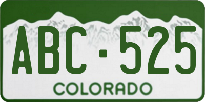 CO license plate ABC525