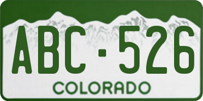CO license plate ABC526