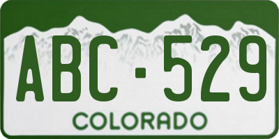 CO license plate ABC529