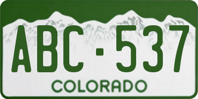 CO license plate ABC537
