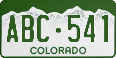 CO license plate ABC541