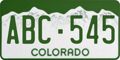 CO license plate ABC545