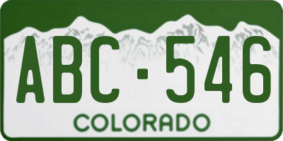 CO license plate ABC546