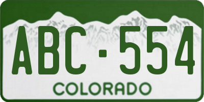 CO license plate ABC554