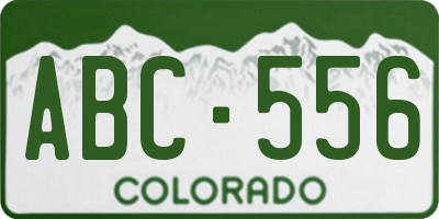 CO license plate ABC556